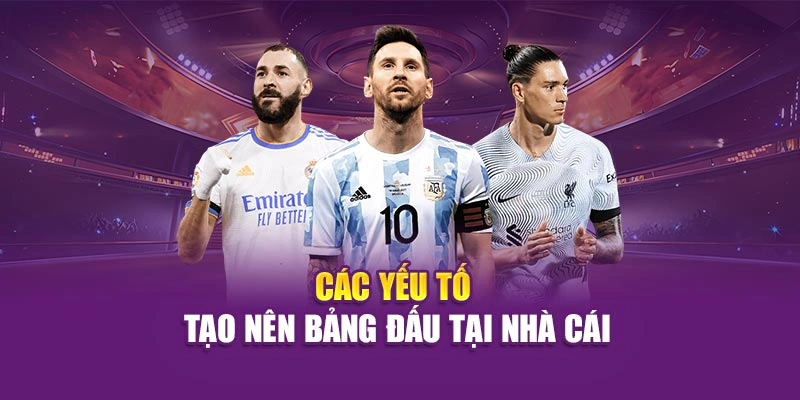 Các yếu tố tạo nên bảng đấu tại nhà cái